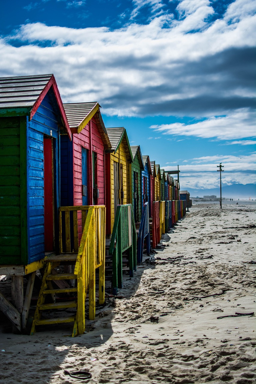 muizenberg, south africa, multicoloured